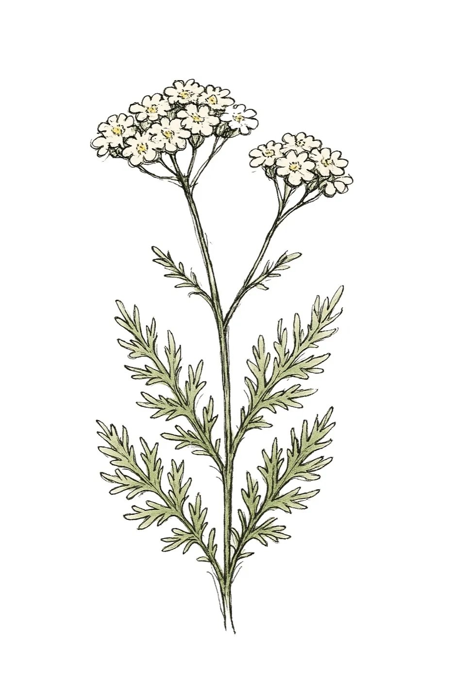 Aquarel van duizendblad