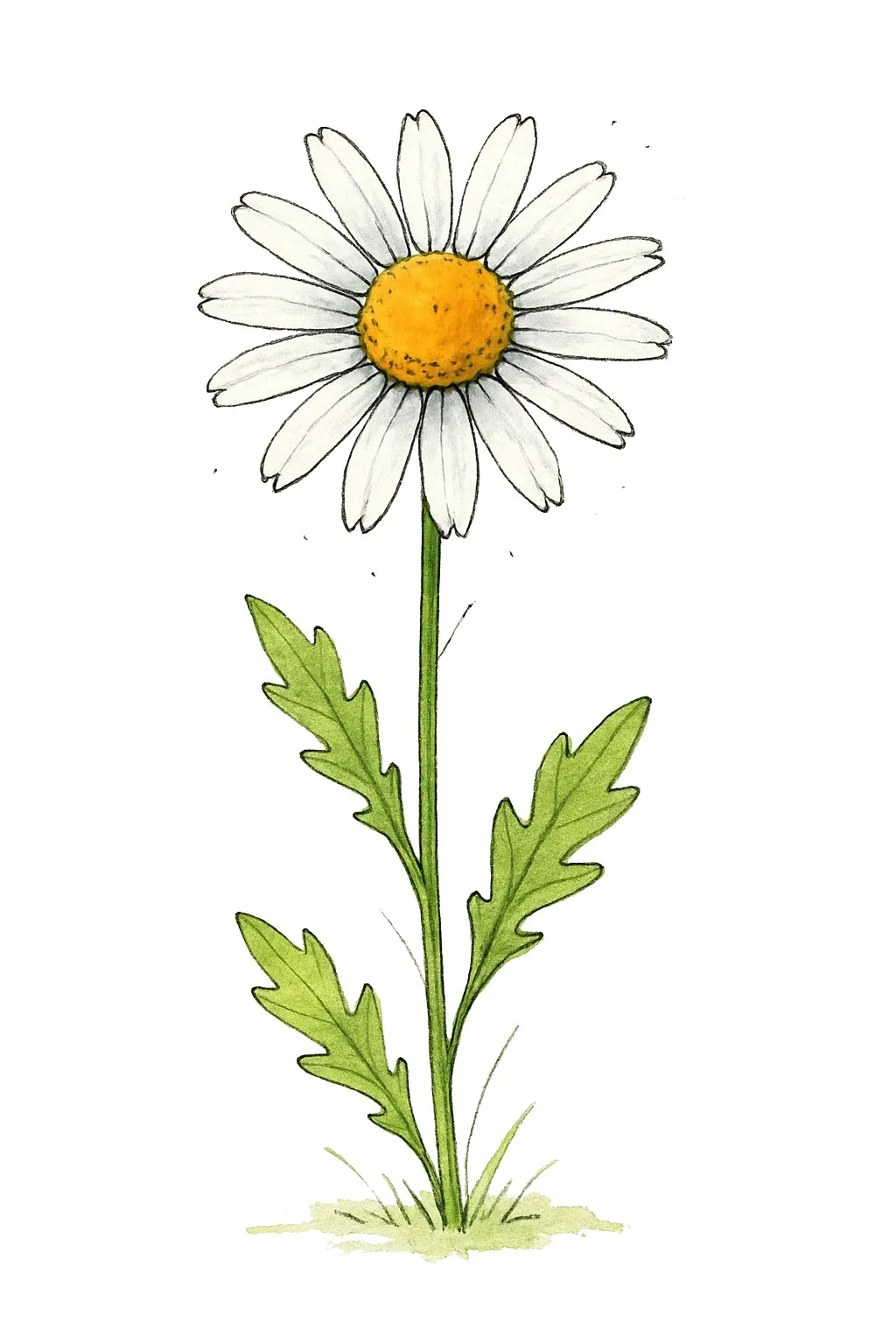 Aquarel van margriet