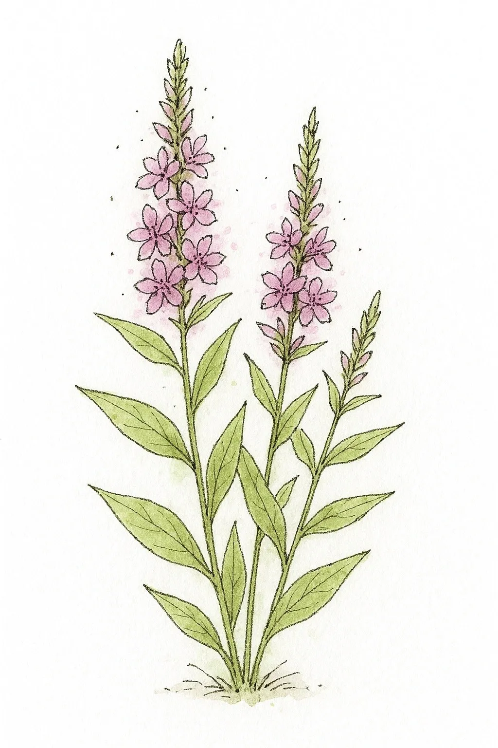 Aquarel van grote kattenstaart