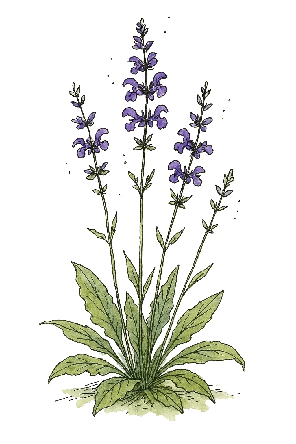Aquarel van veldsalie