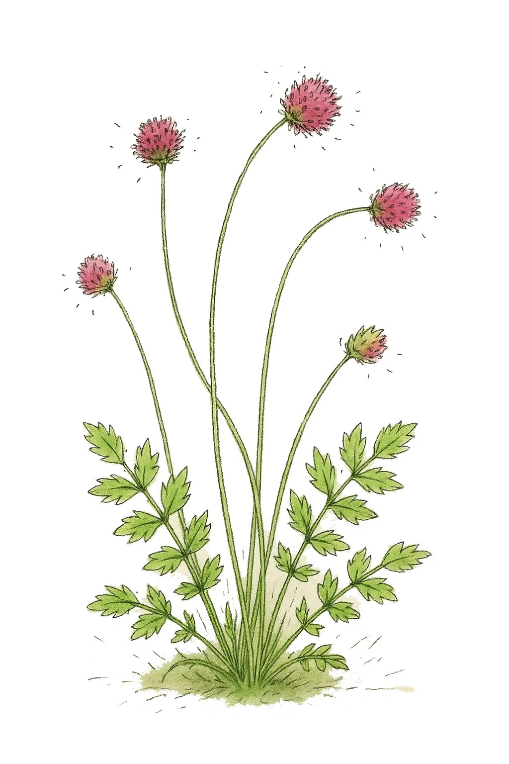 Aquarel van kleine pimpernel