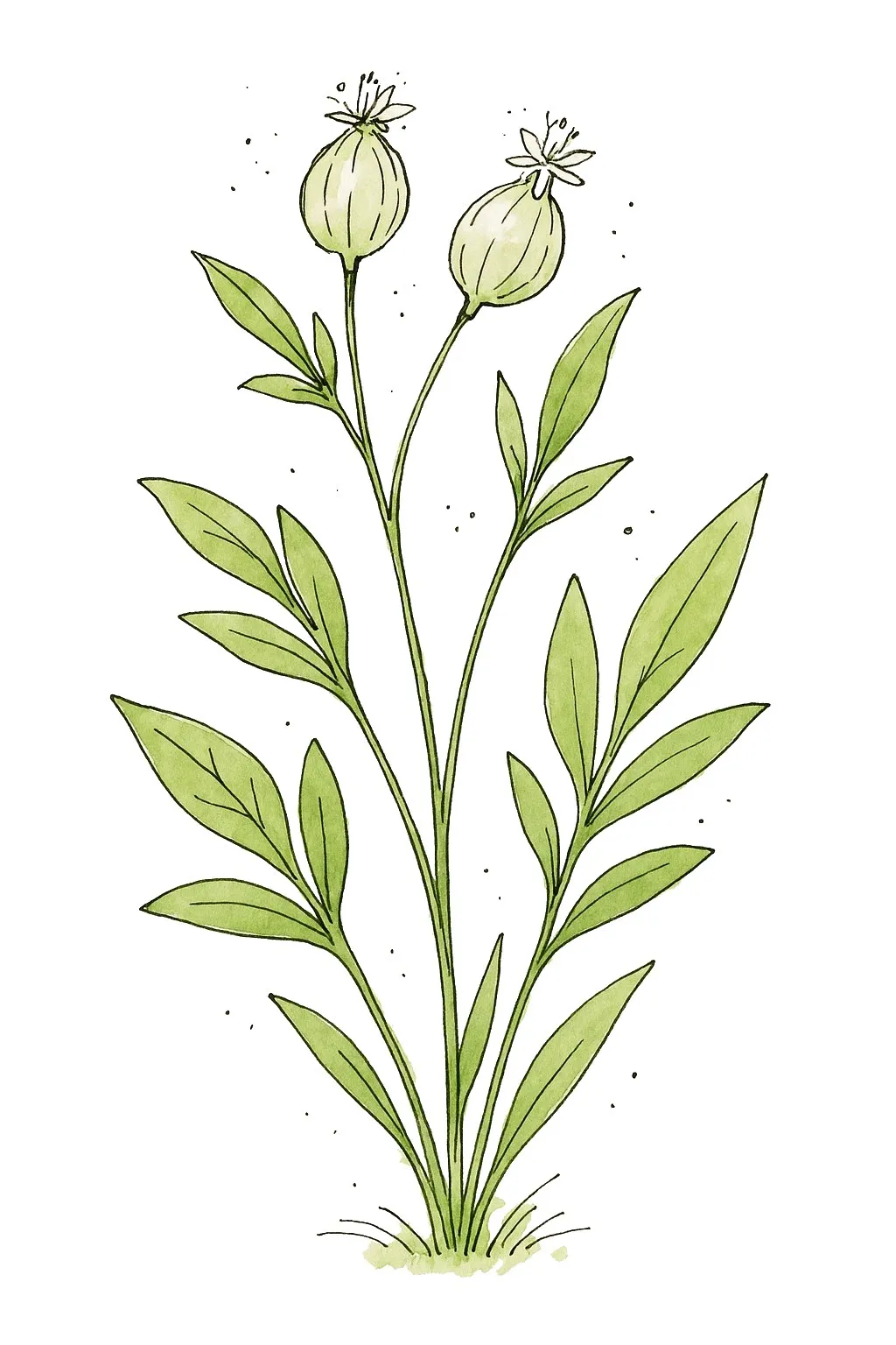 Aquarel van blaassilene