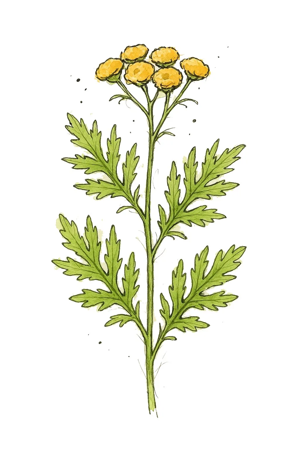 Aquarel van boerenwormkruid